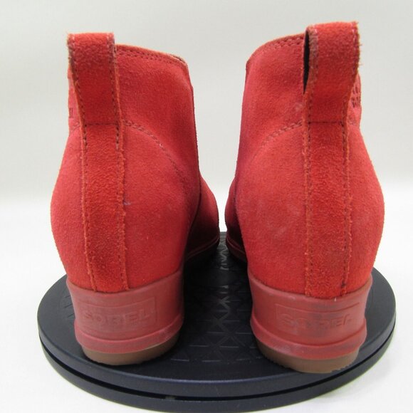 Sorel Evie Pull On Wedge Booties Womens 9 Red Waterproof Rain Boot NL4910-849 - Picture 4 of 7